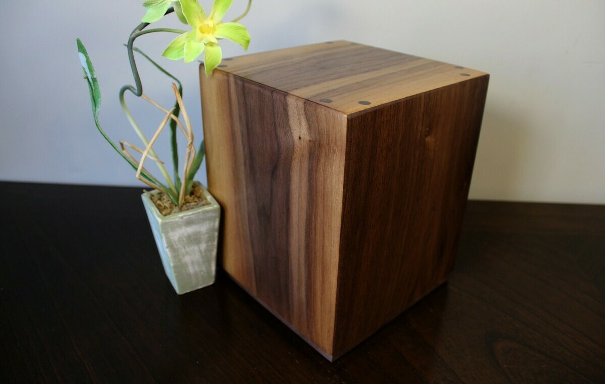 Handcrafted Black Walnut Wooden Cremation Urn