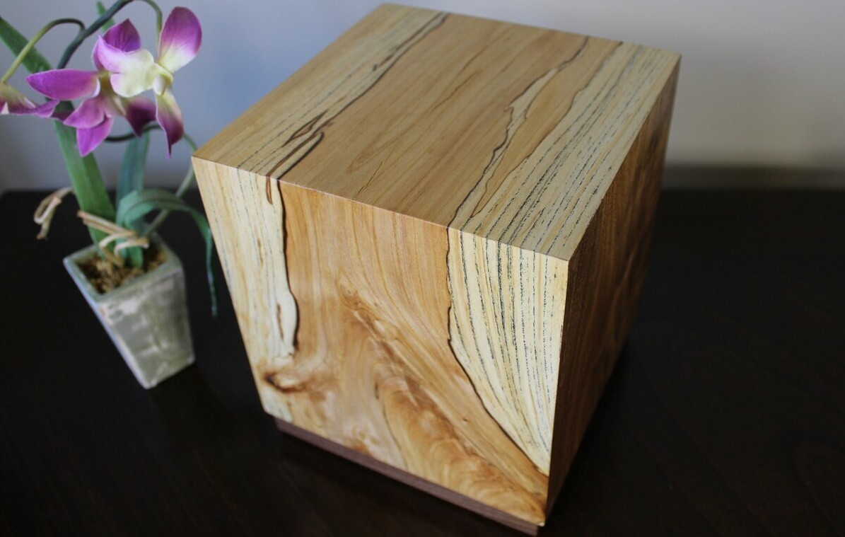 Spalted Elm Wooden Cremation Urn