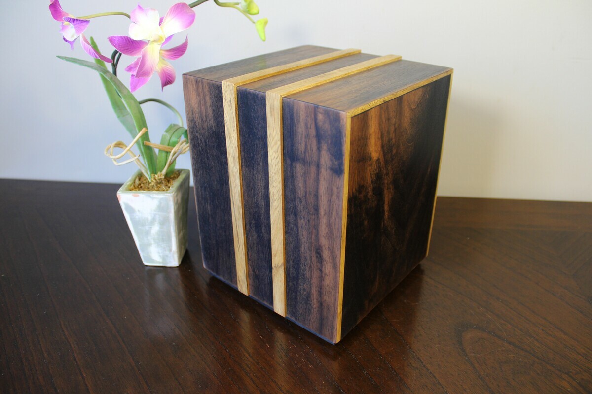 Ebonized Black Walnut with White Limba Strips